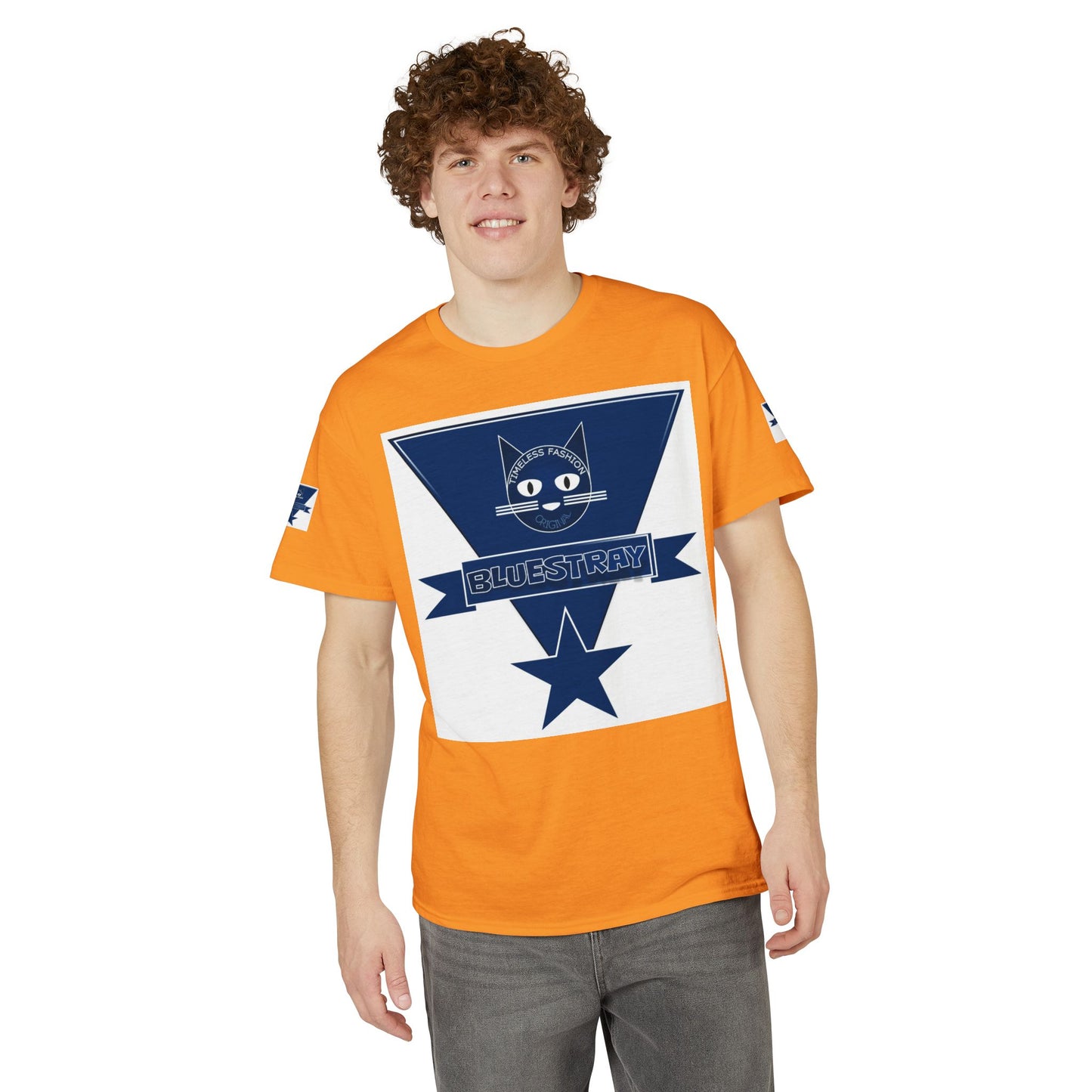 Bluestray Cat Graphic T-Shirt — Retro Star Logo Tee