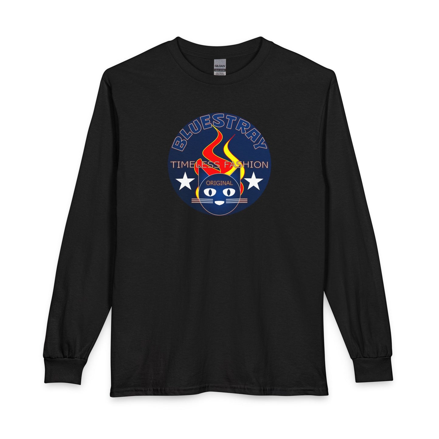 Equestrian Bluestray Time & Fashion Long Sleeve Tee — Flame Horse Logo