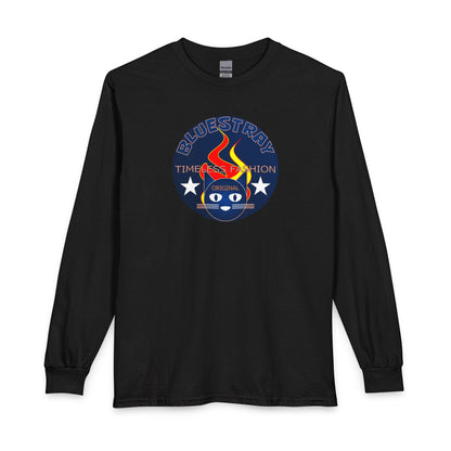 Equestrian Bluestray Time & Fashion Long Sleeve Tee — Flame Horse Logo
