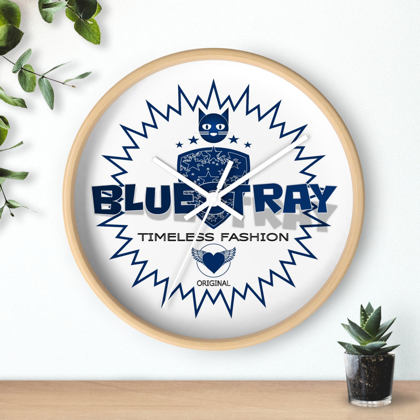 Bluestray Timeless Fashion Wall Clock — Modern Logo Decorative Clock