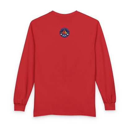 Equestrian Bluestray Time & Fashion Long Sleeve Tee — Flame Horse Logo