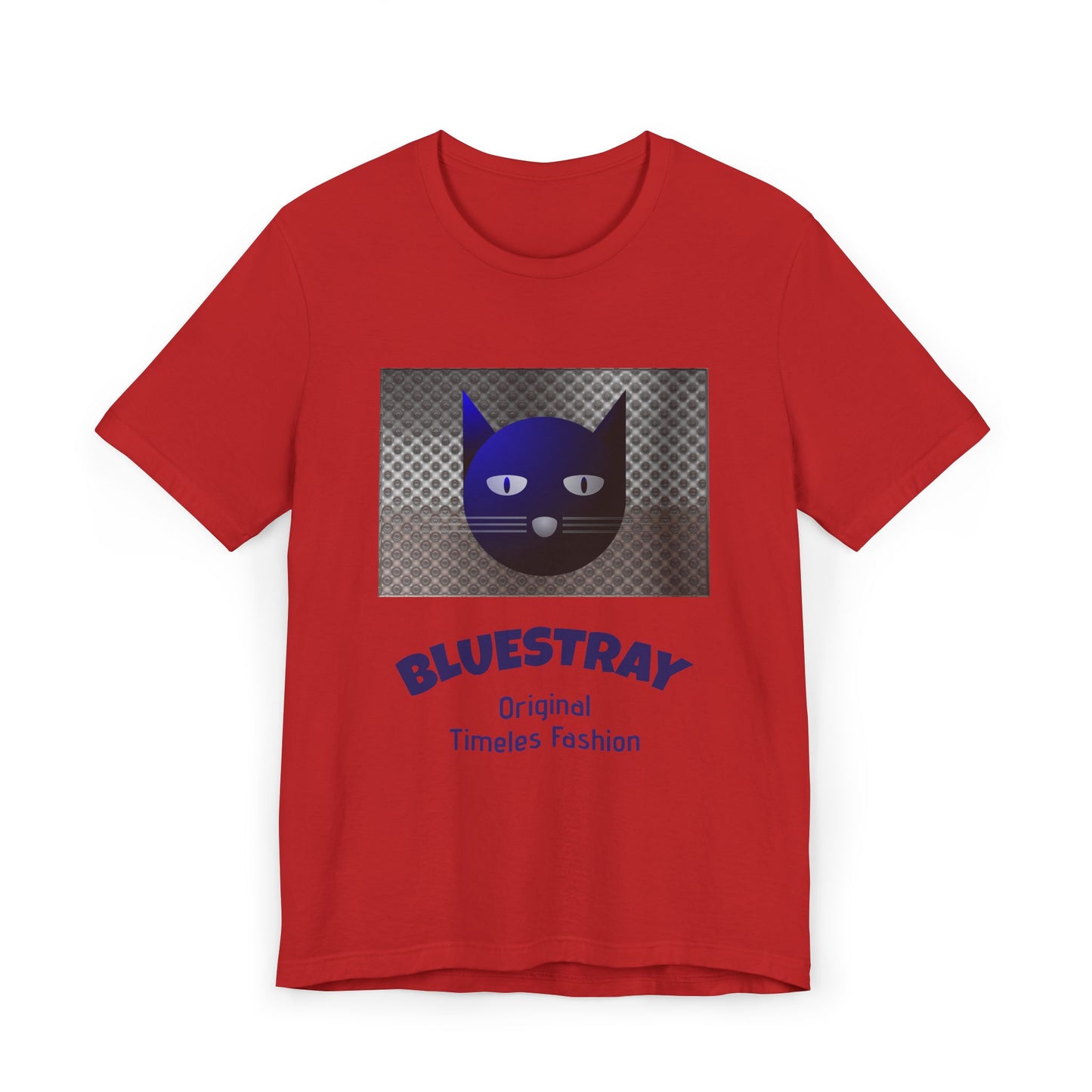 Bluestray Cat Graphic T-Shirt — Retro Blue Cat Logo Tee