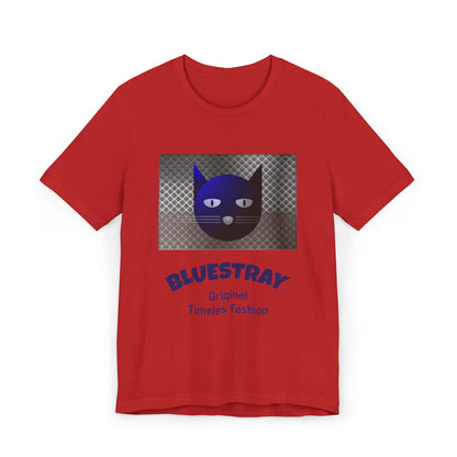 Bluestray Cat Graphic T-Shirt — Retro Blue Cat Logo Tee