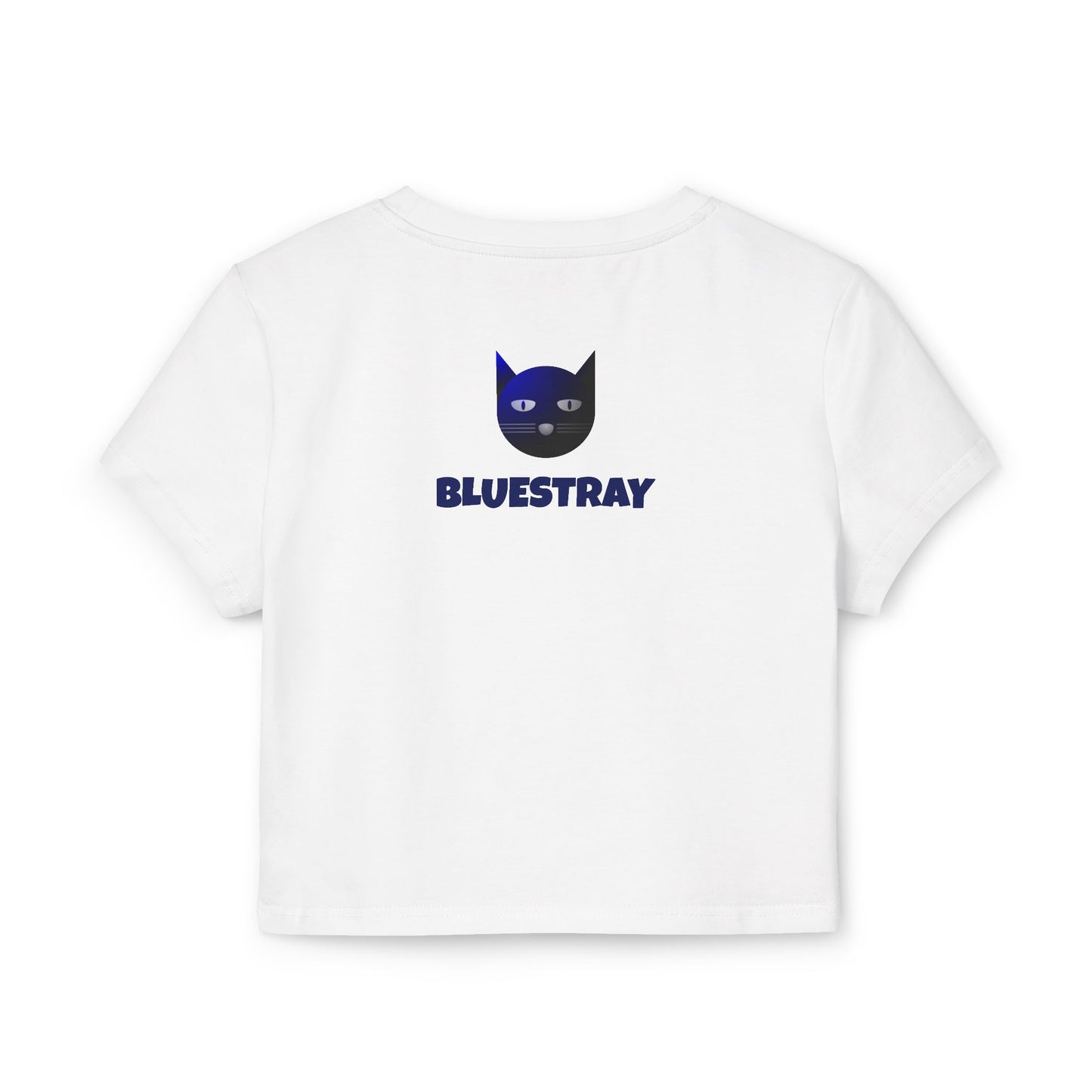 Women's Baby Tee — 'Bluestray' Cat Graphic Crop Top