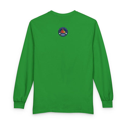 Equestrian Bluestray Time & Fashion Long Sleeve Tee — Flame Horse Logo