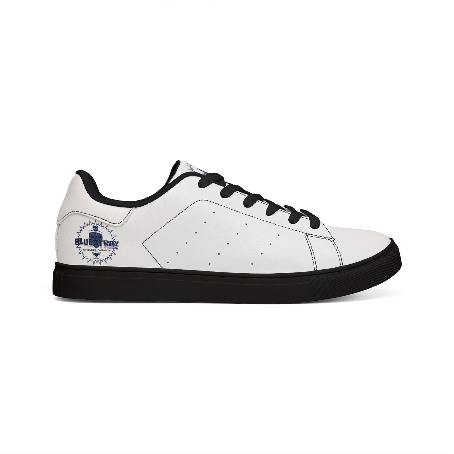 Bluestray Leather Low-Top Sneakers — Classic White Casual Shoes with Subtle Crest Accent