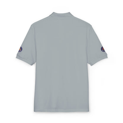 Embroidered Campfire Badge Polo — Outdoor Adventure Bluestray Logo Shirt