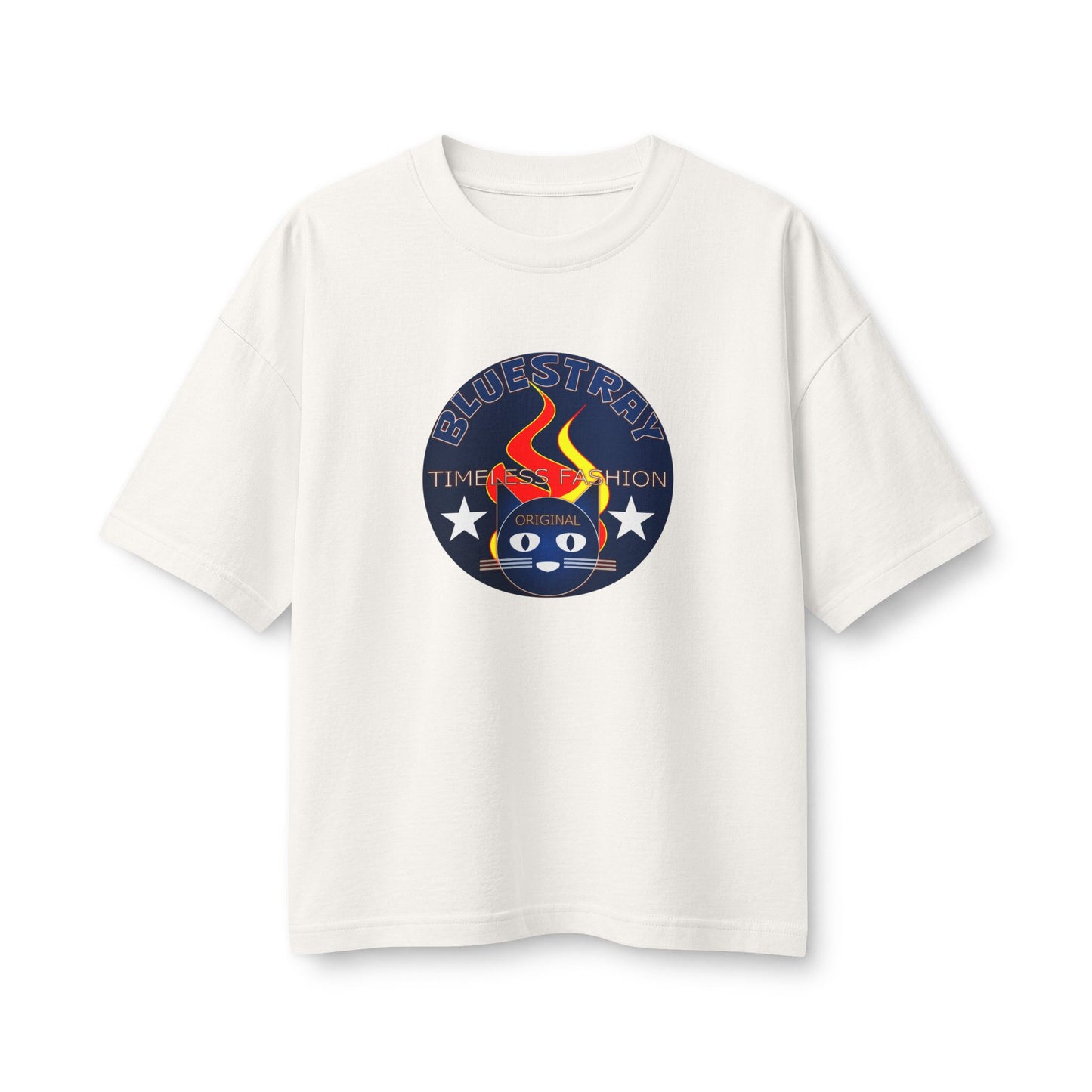 Bluestray Flame Mascot T-Shirt — Retro Campfire Logo Tee