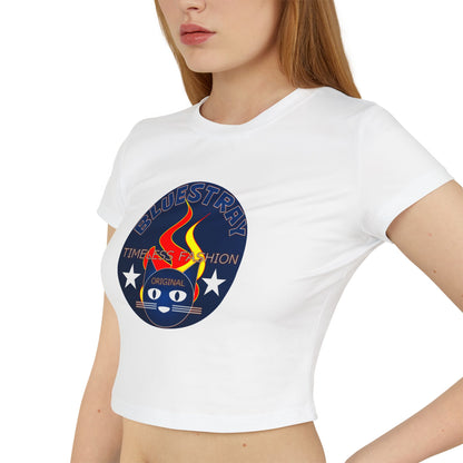 Women’s Baby Tee — Bluestray Flame Cat Logo Crop Top
