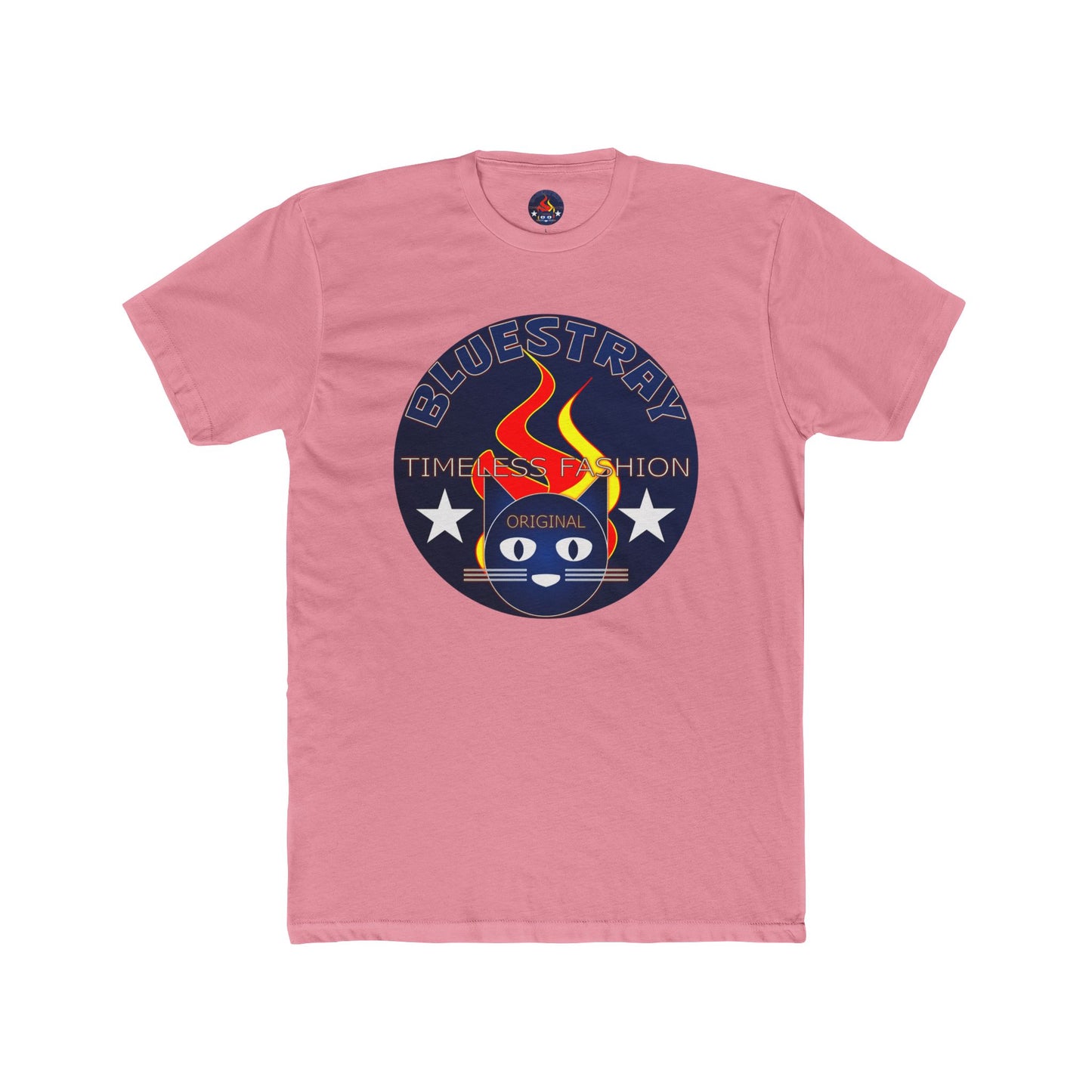 Retro Cat Flame Logo Tee — Bluestay Time & Motion Graphic T-Shirt