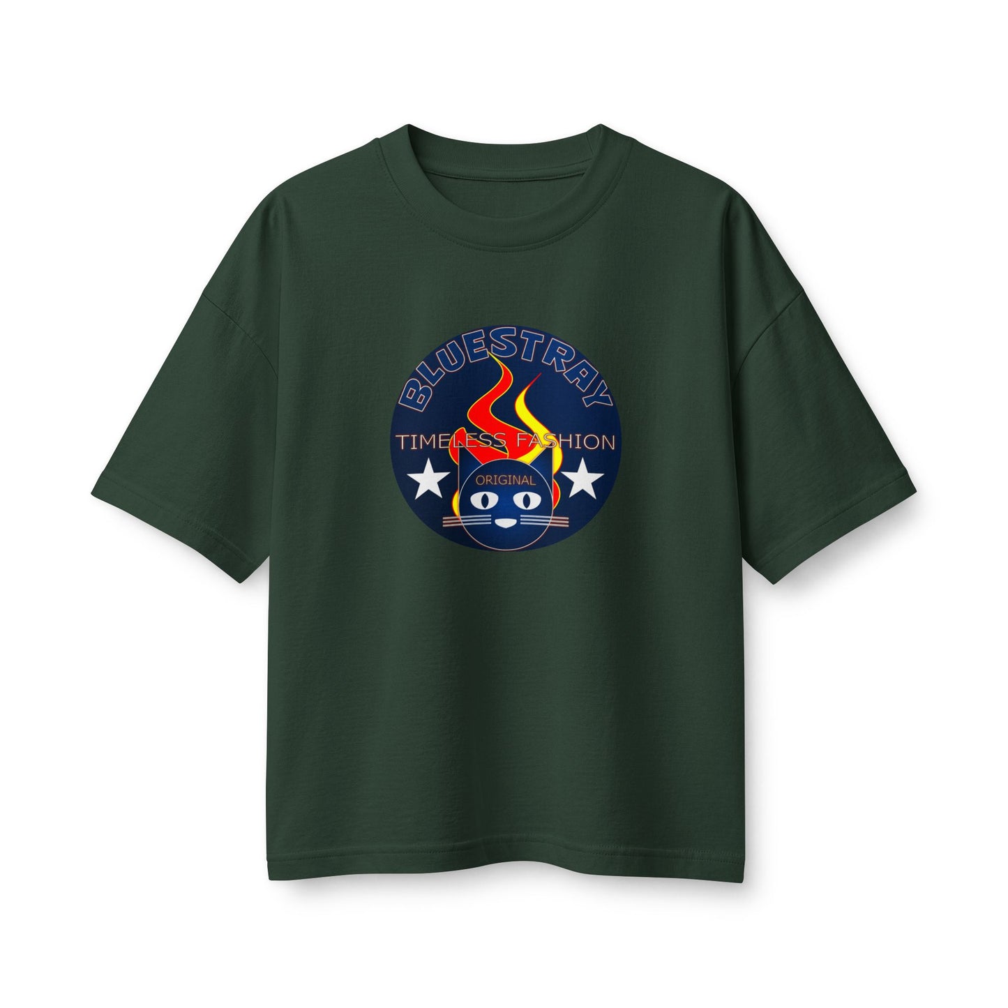 Bluestray Flame Mascot T-Shirt — Retro Campfire Logo Tee