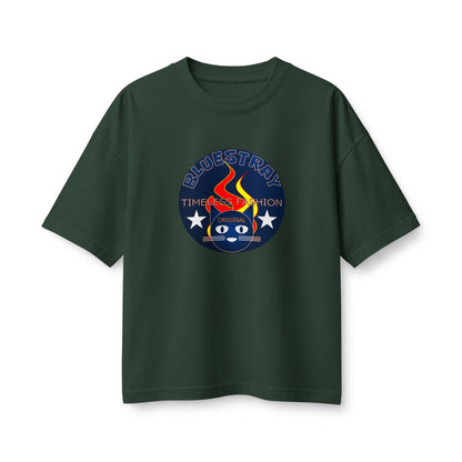 Bluestray Flame Mascot T-Shirt — Retro Campfire Logo Tee