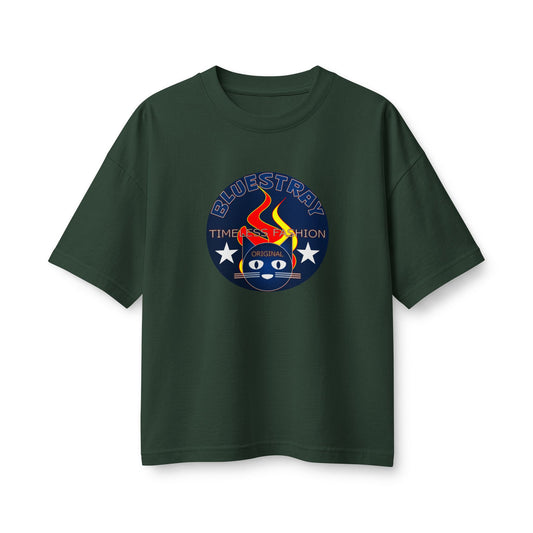 Bluestray Flame Mascot T-Shirt — Retro Campfire Logo Tee