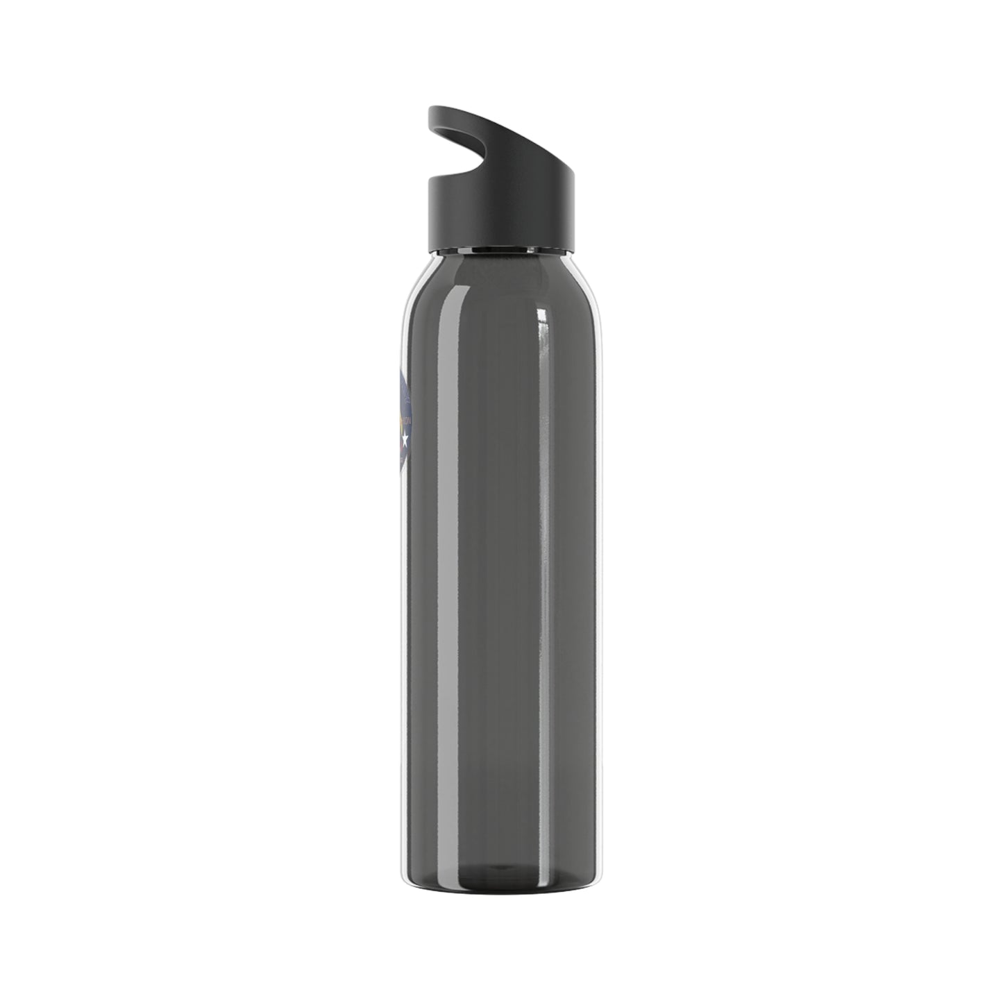 Bluestray Logo Water Bottle — Clear Reusable Bottle with Star & Flame Emblem