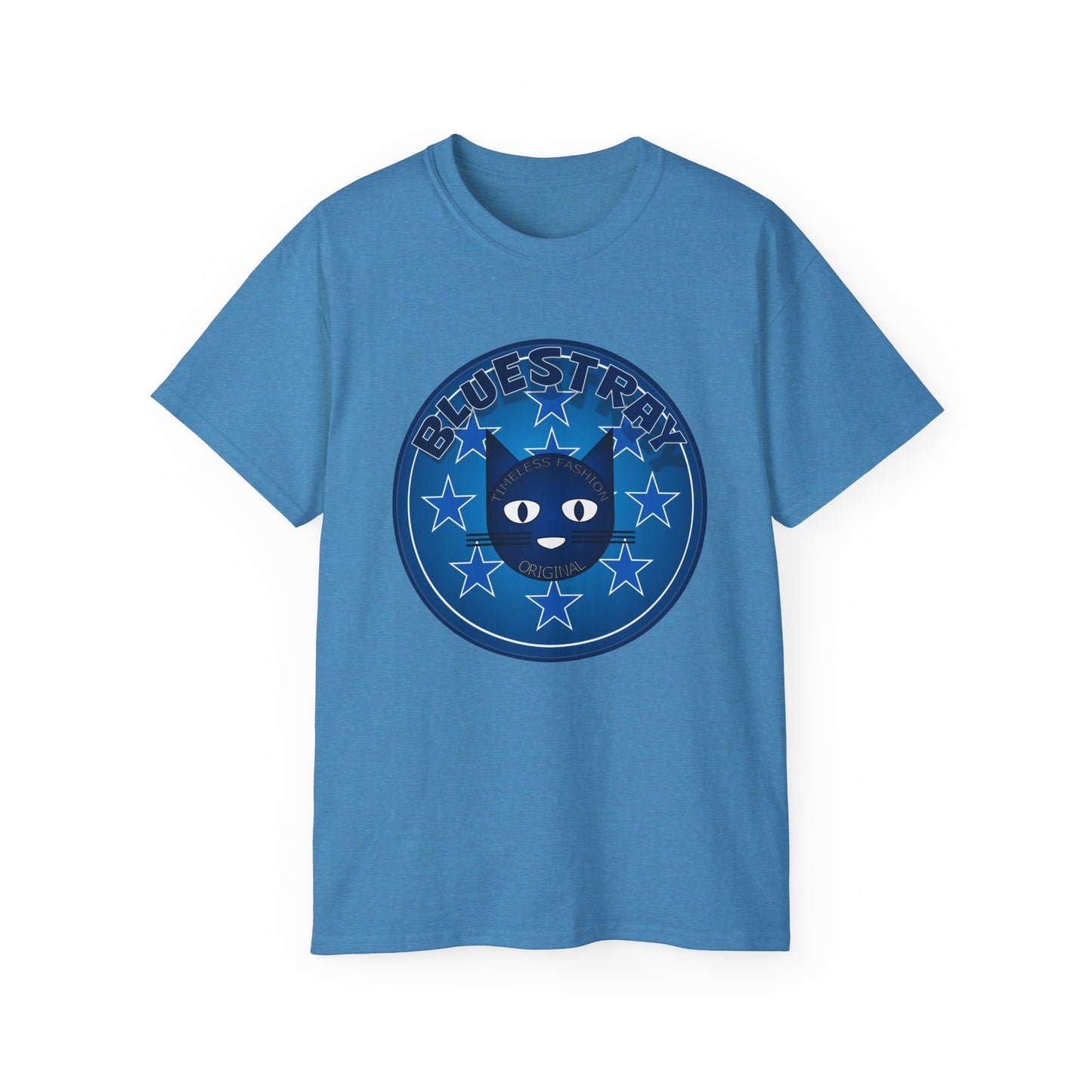 Bluestray Cat T‑Shirt — Blue Star Graphic Tee