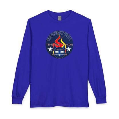 Equestrian Bluestray Time & Fashion Long Sleeve Tee — Flame Horse Logo
