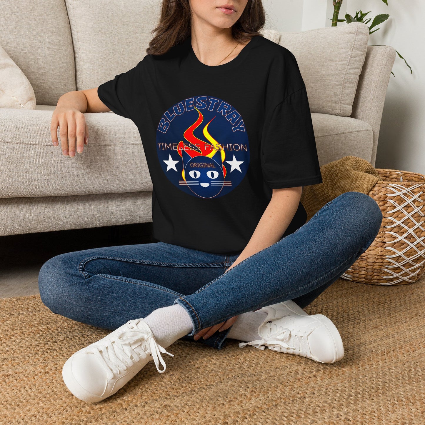 T-Shirt — Bluestary Timeless Fashion Graphic Tee (Flame Logo)