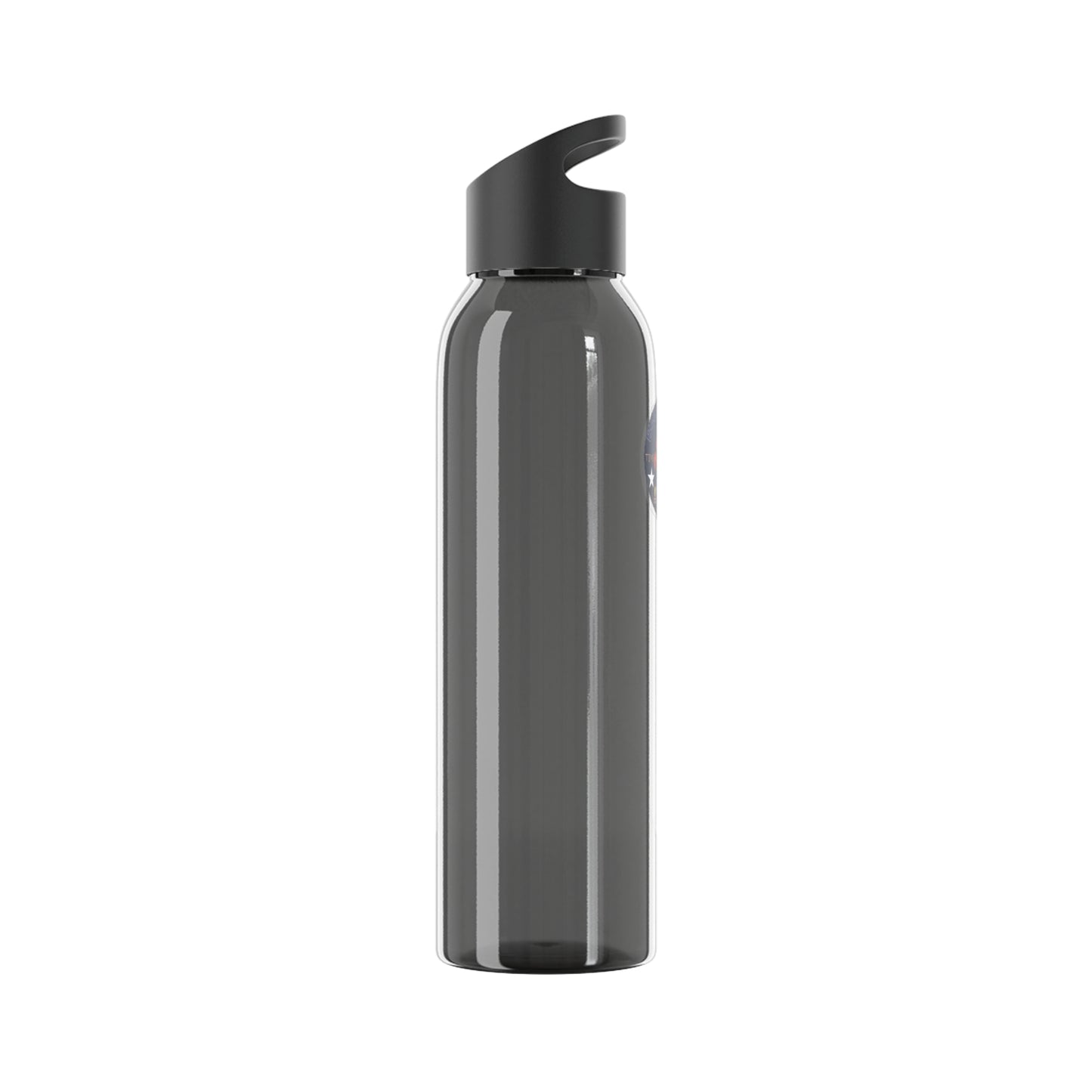 Bluestray Logo Water Bottle — Clear Reusable Bottle with Star & Flame Emblem