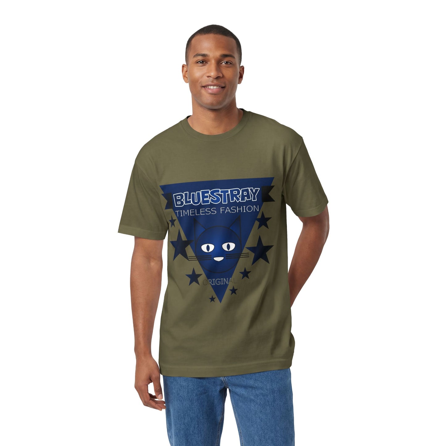 Bluestray Timeless Fashion Tee — Vintage Cat Triangle Logo T‑Shirt