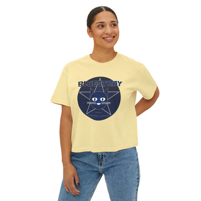 Bluestray Cat Graphic Tee — Women's Boxy Casual Top