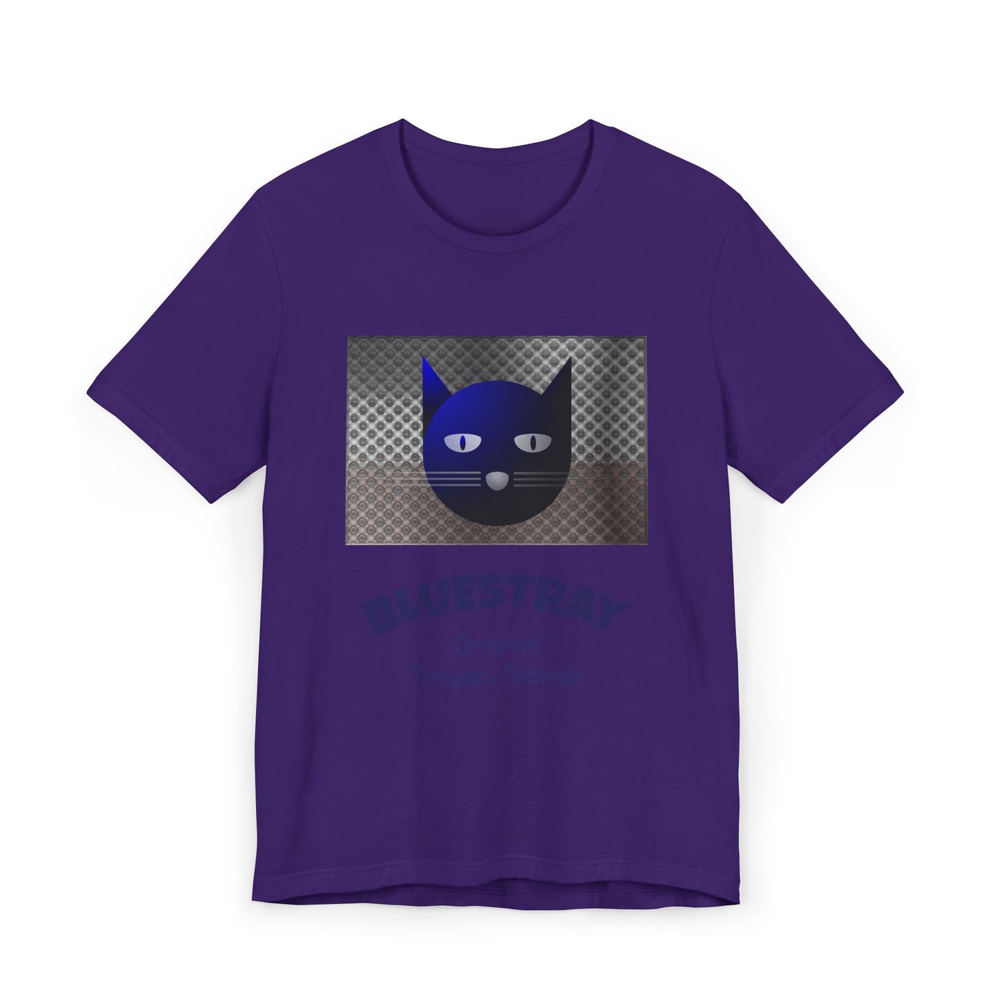 Bluestray Cat Graphic T-Shirt — Retro Blue Cat Logo Tee