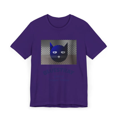 Bluestray Cat Graphic T-Shirt — Retro Blue Cat Logo Tee
