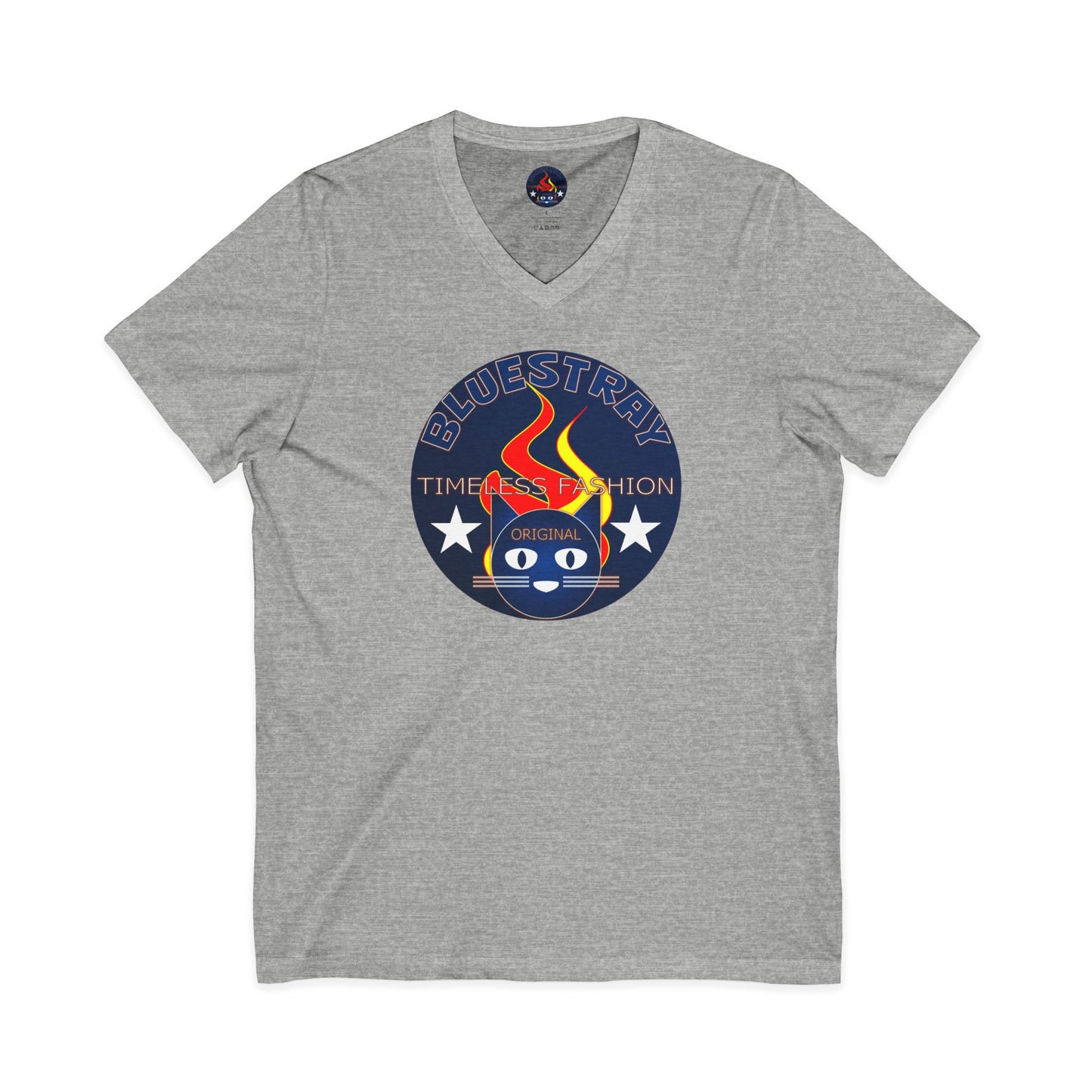 Time Station Equestrian Bluestray Cat V-Neck Tee