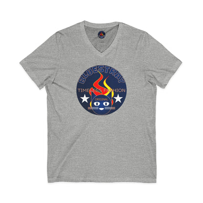 Time Station Equestrian Bluestray Cat V-Neck Tee