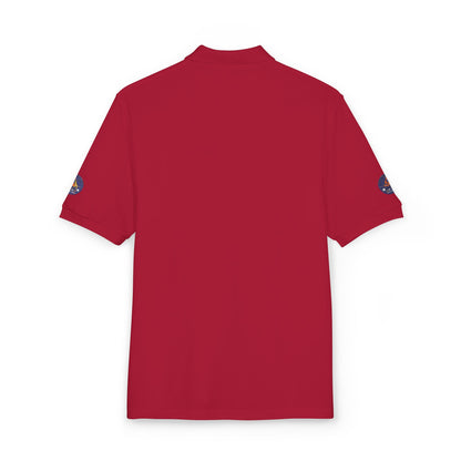 Embroidered Campfire Badge Polo — Outdoor Adventure Bluestray Logo Shirt