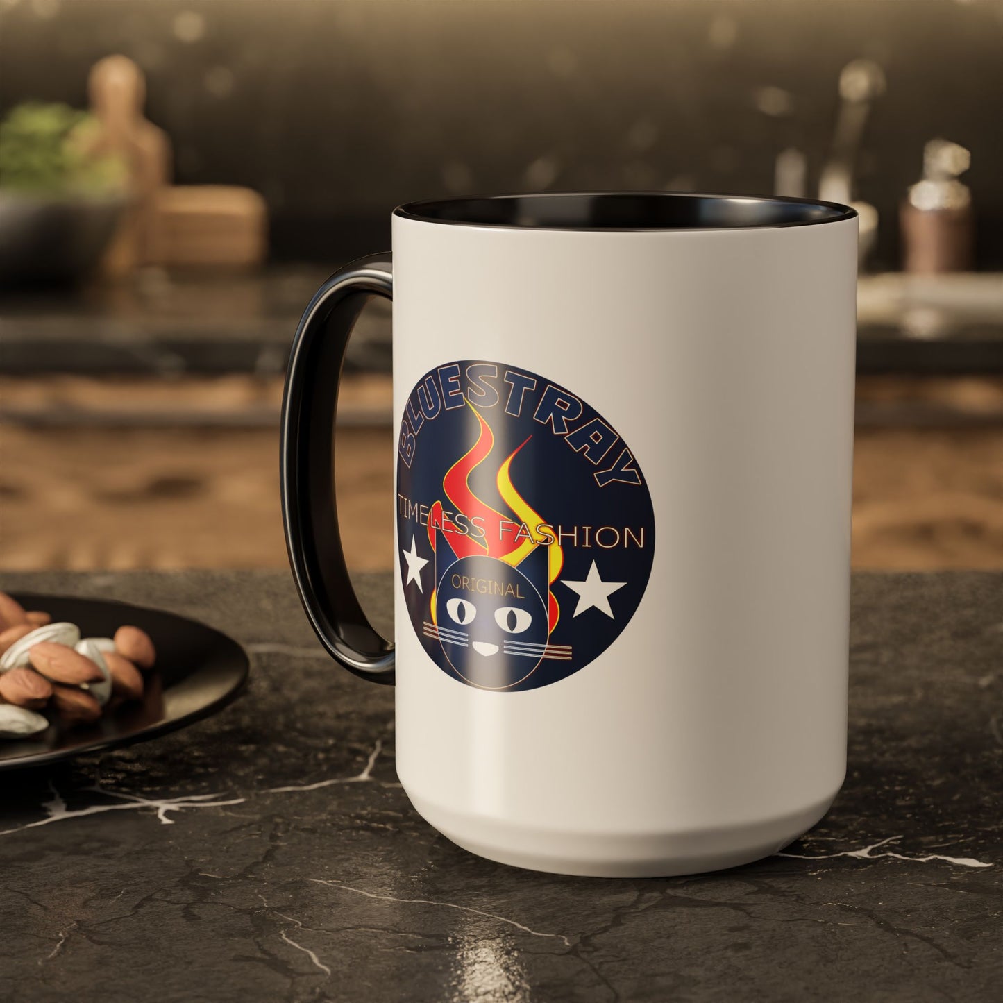 Bluestray Cat Logo Mug — Colorful 11oz/15oz Ceramic Coffee Cup