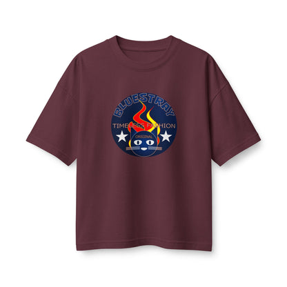 Bluestray Flame Mascot T-Shirt — Retro Campfire Logo Tee