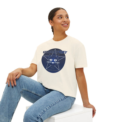 Bluestray Cat Graphic Tee — Women's Boxy Casual Top