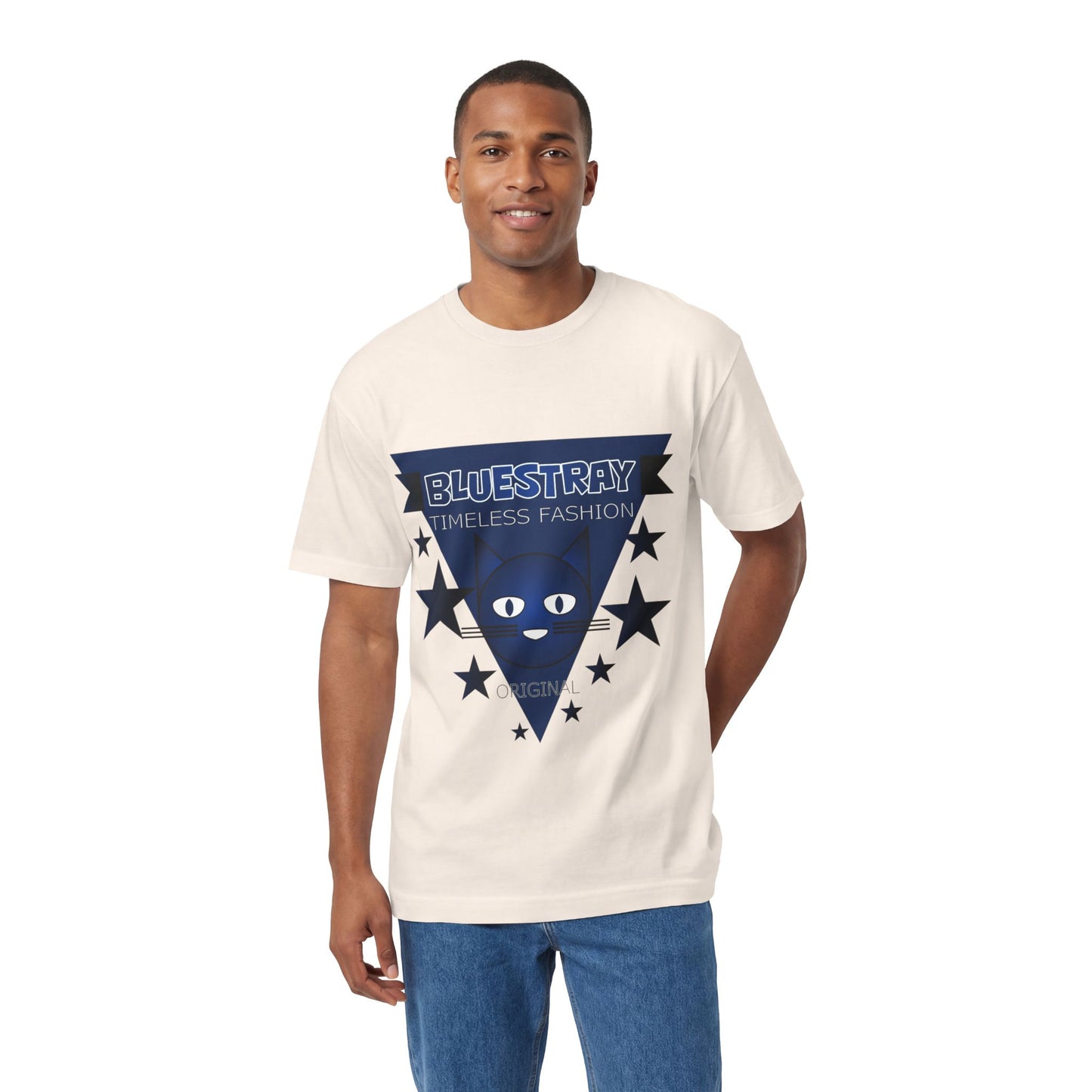 Bluestray Timeless Fashion Tee — Vintage Cat Triangle Logo T‑Shirt