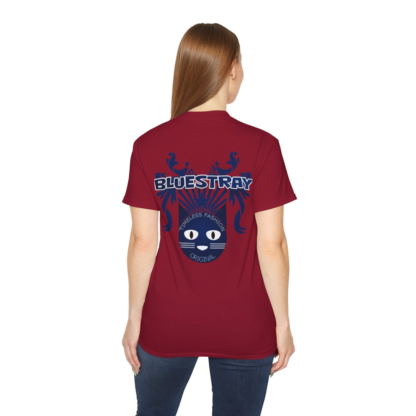 Bluestray Cat Graphic Tee — Retro Nautical Cat Design