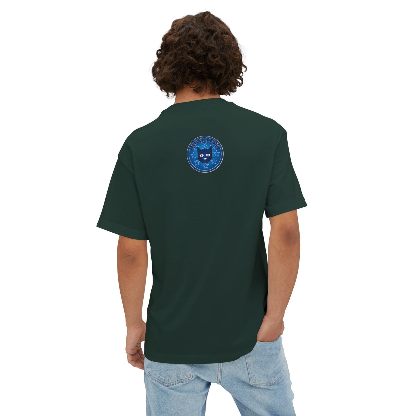 Blue Cat Stars Tee — "Bluestray" Graphic T-Shirt