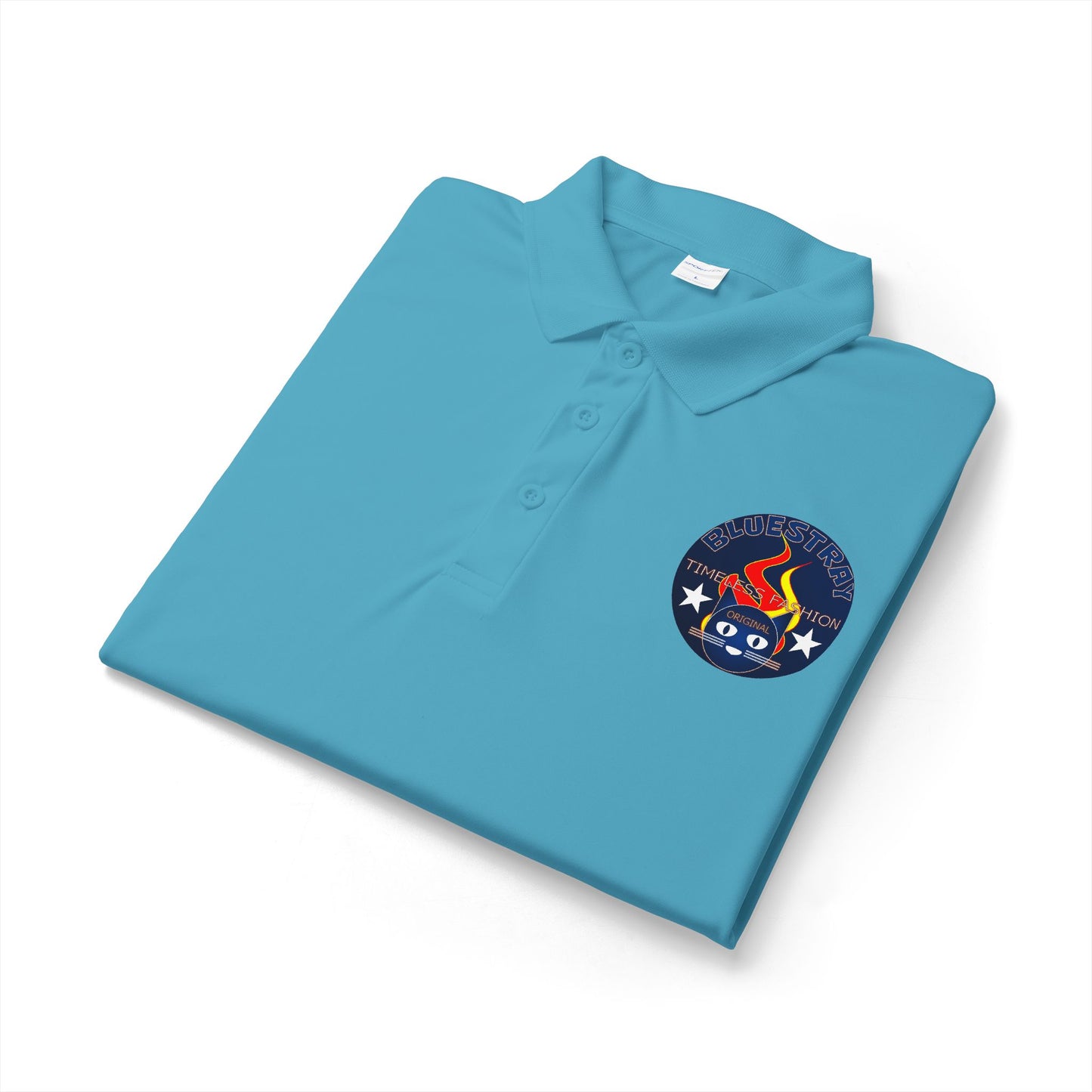 Embroidered Firefighter Patch Polo — Men’s Bluestray Performance Work Shirt