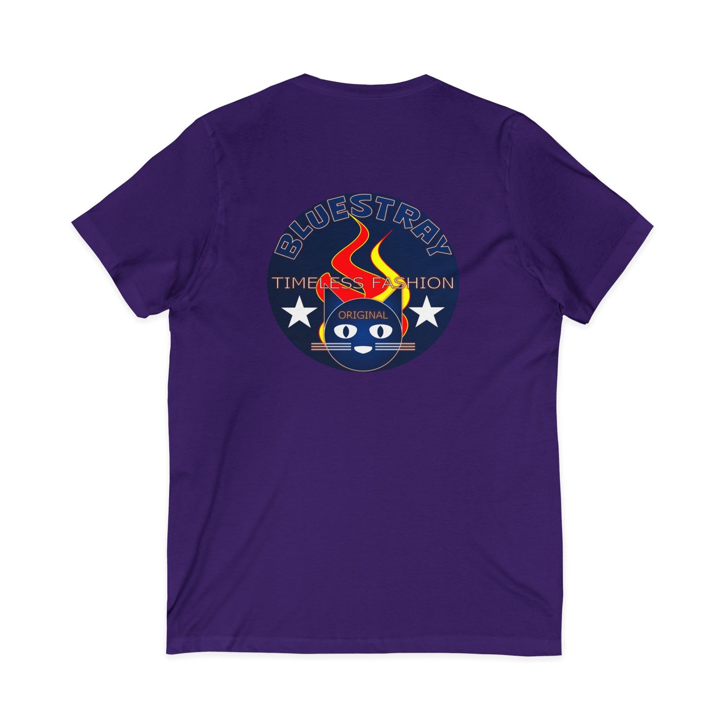 Time Station Equestrian Bluestray Cat V-Neck Tee
