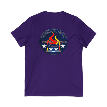 Time Station Equestrian Bluestray Cat V-Neck Tee