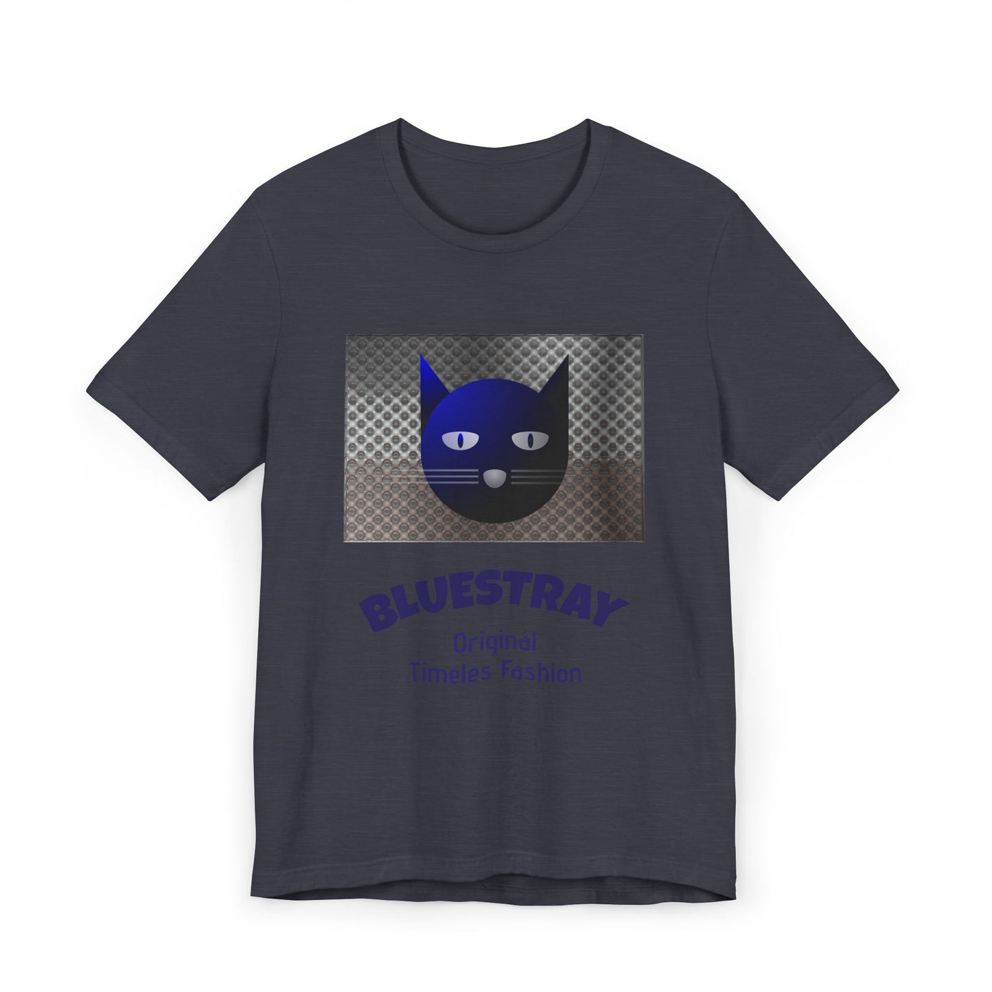 Bluestray Cat Graphic T-Shirt — Retro Blue Cat Logo Tee
