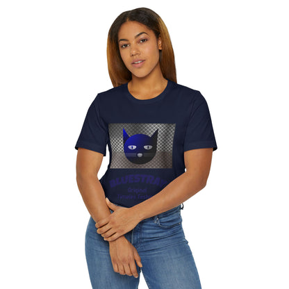 Bluestray Cat Graphic T-Shirt — Retro Blue Cat Logo Tee