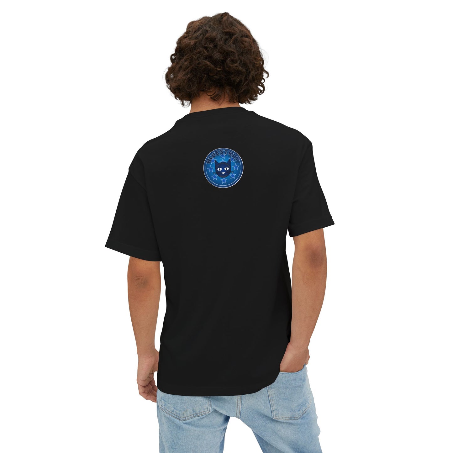 Blue Cat Stars Tee — "Bluestray" Graphic T-Shirt