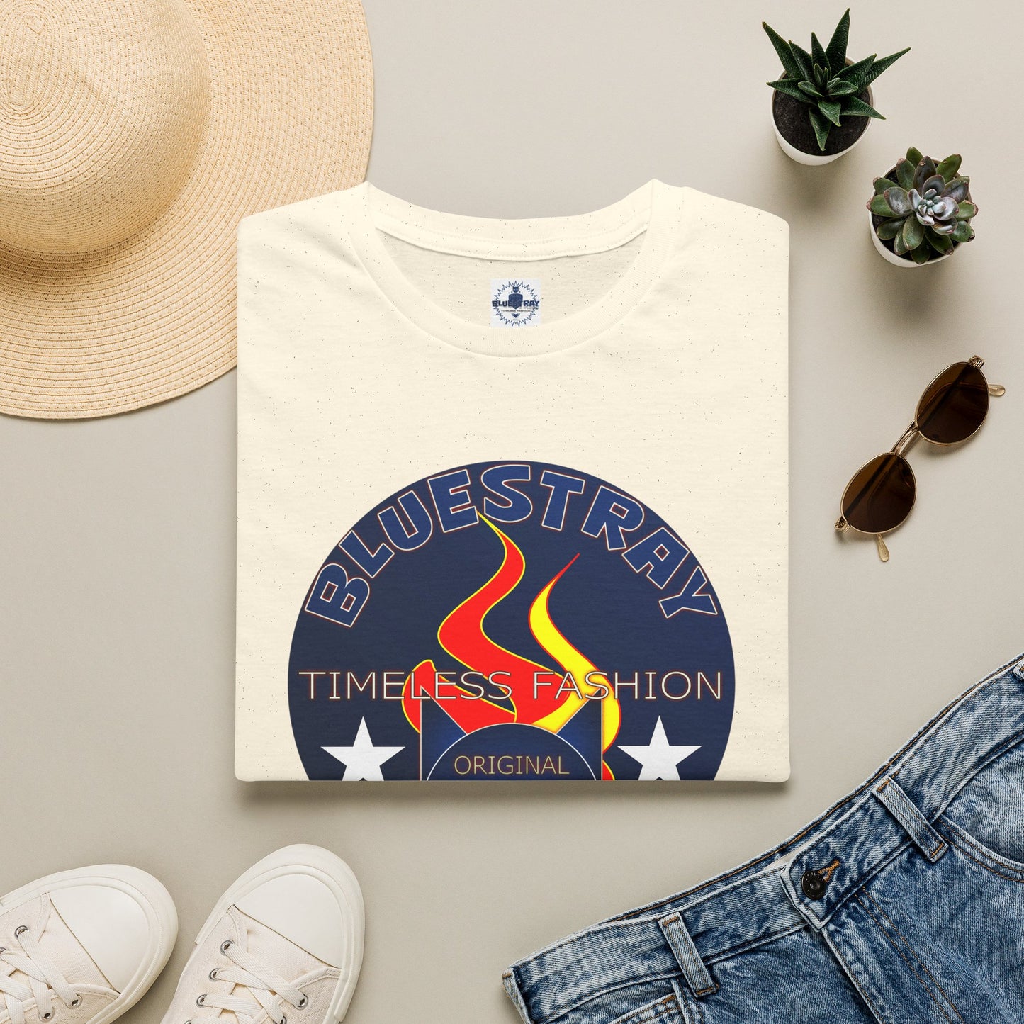 T-Shirt — Bluestary Timeless Fashion Graphic Tee (Flame Logo)