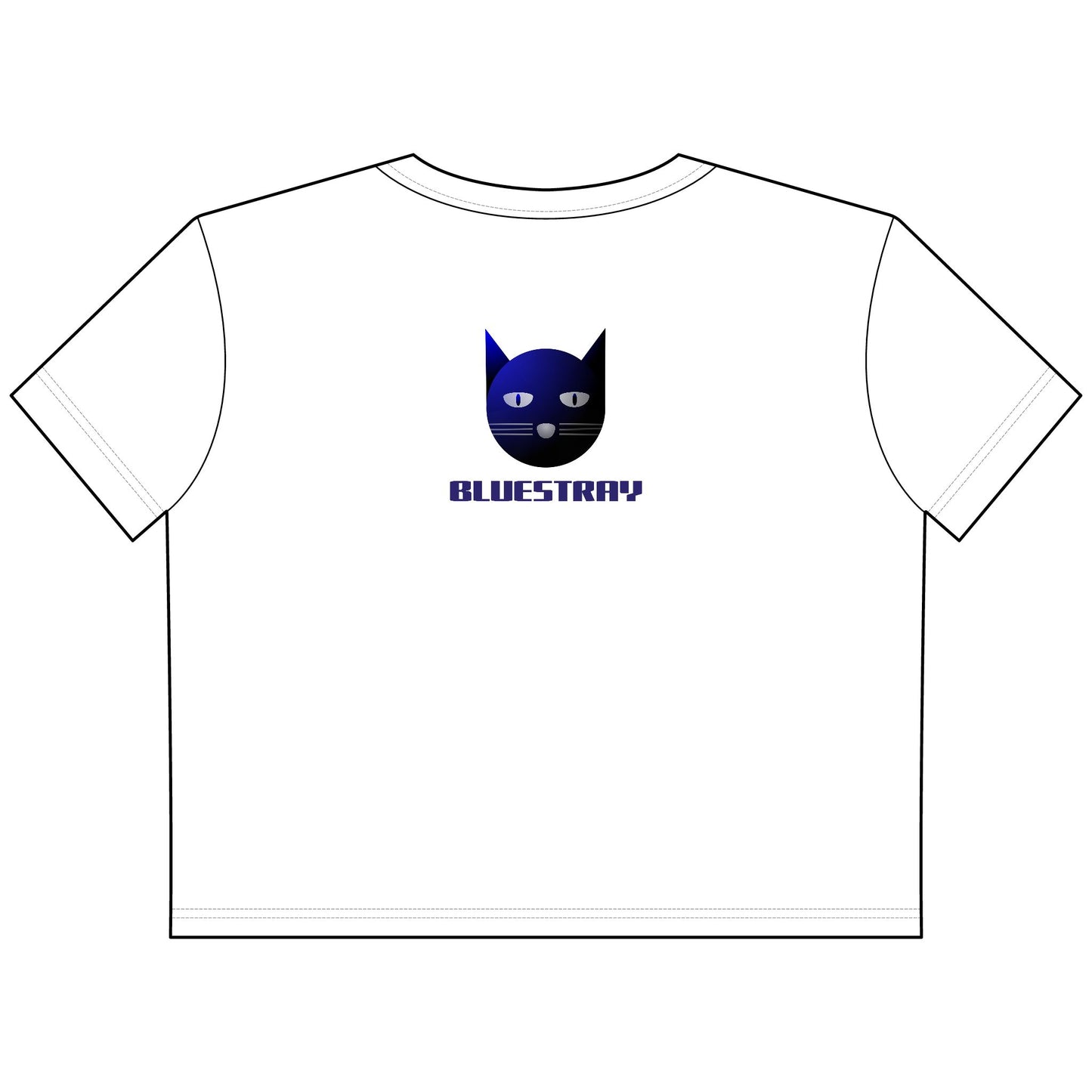 Cat Face Cropped Tee — Women's Boxy Bluestray Cat Graphic Shirt