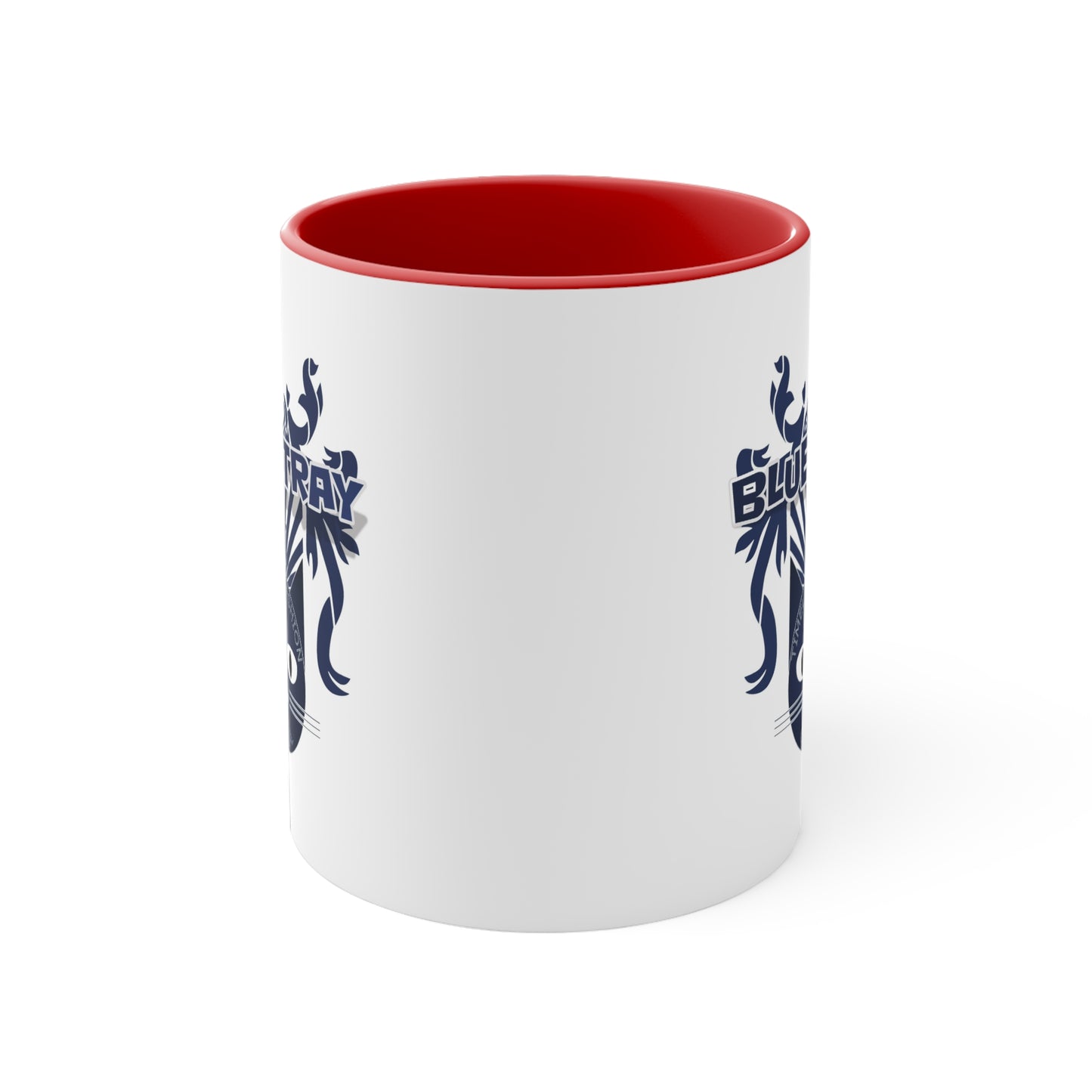 Bluestray Cat Accent Mug — Retro Cat Crest Coffee Cup (11oz)