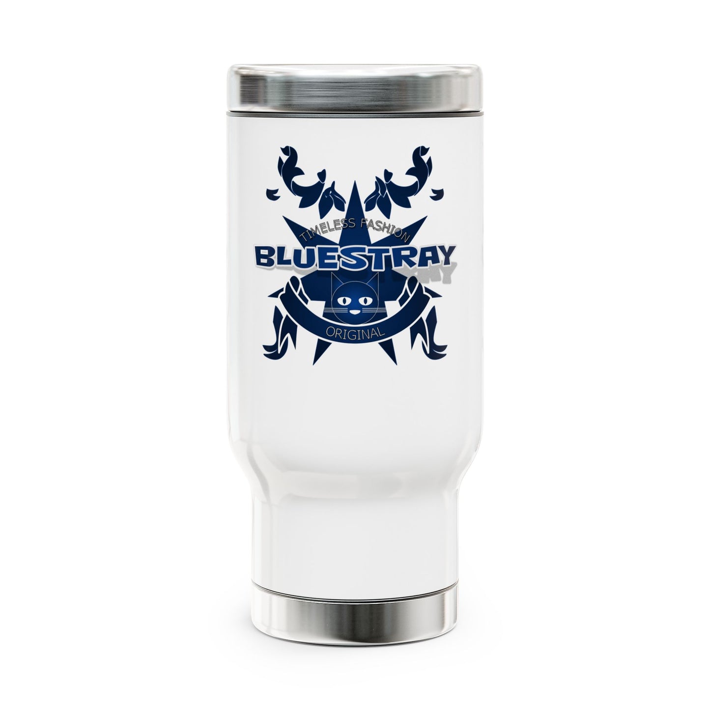 Bluestray Crest Travel Mug — 14oz Stainless Steel Insulated Tumbler with Handle
