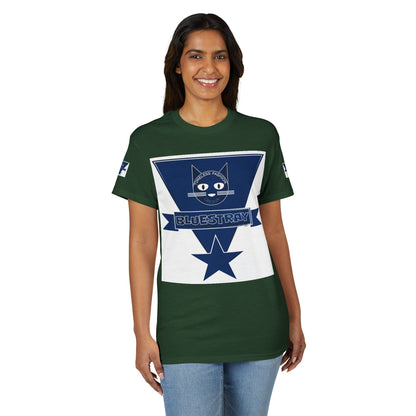 Bluestray Cat Graphic T-Shirt — Retro Star Logo Tee