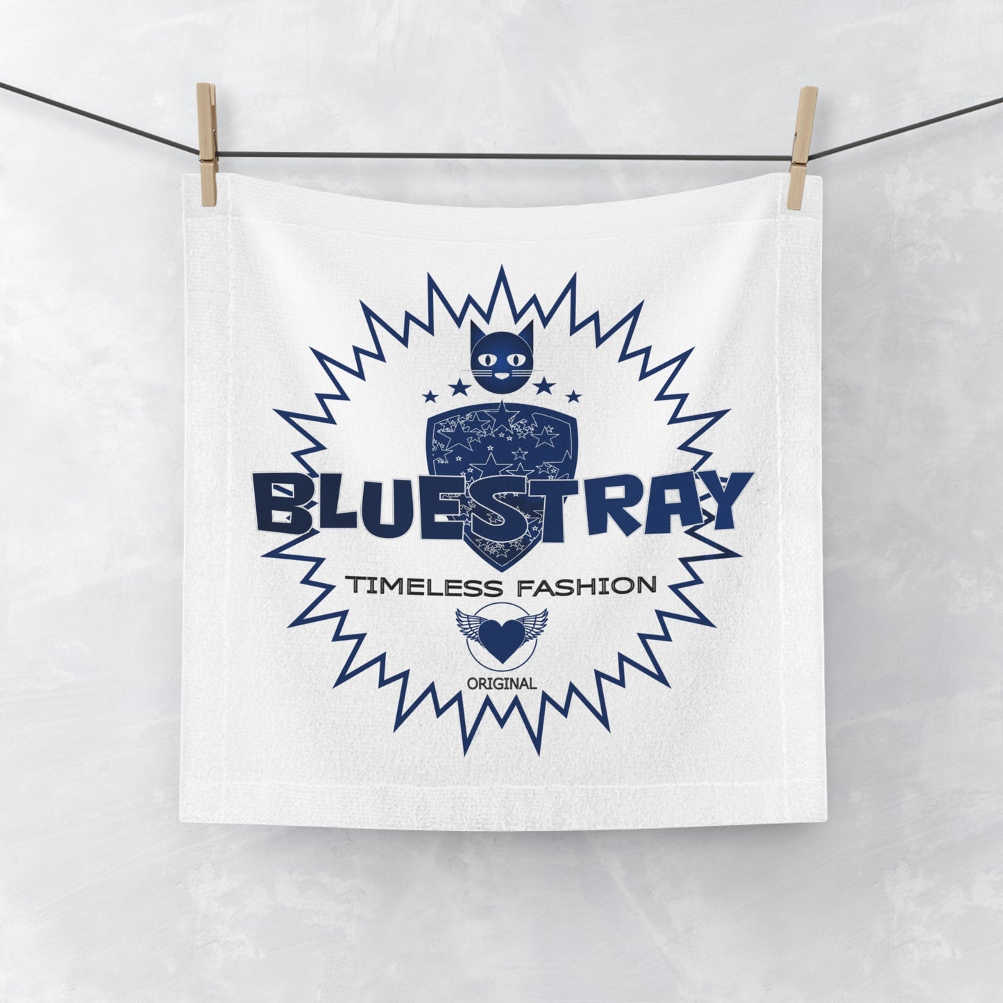 Bluestray Timeless Fashion Face Towel — Vintage Crest Logo