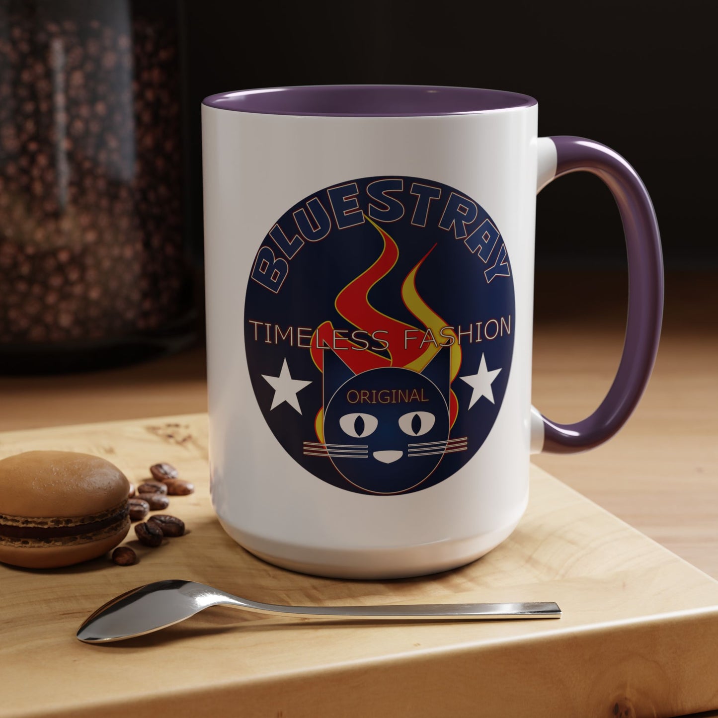 Bluestray Timeless Fashion Accent Coffee Mug — Retro Cat Logo 11/15oz