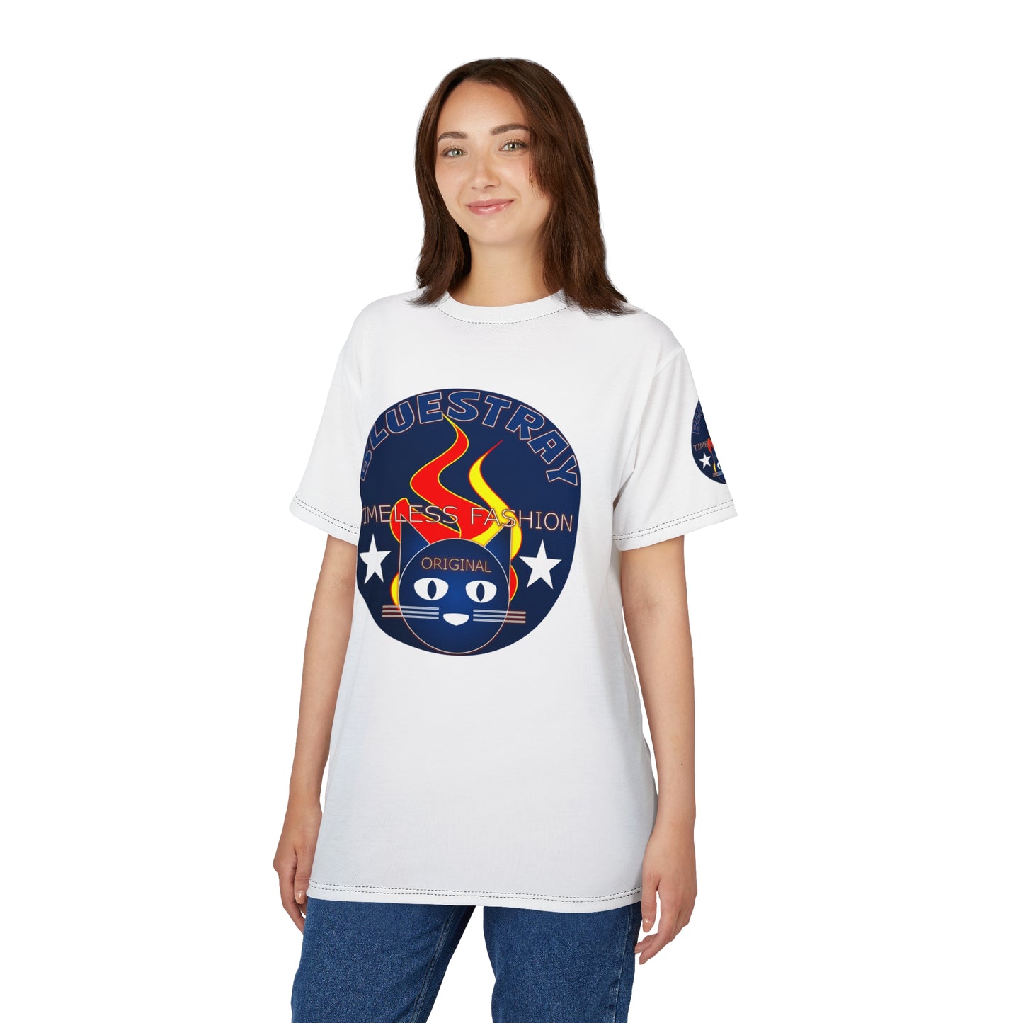 Bluestray Cat Flame Logo Tee — Vintage Timeless Fashion Graphic T-Shirt