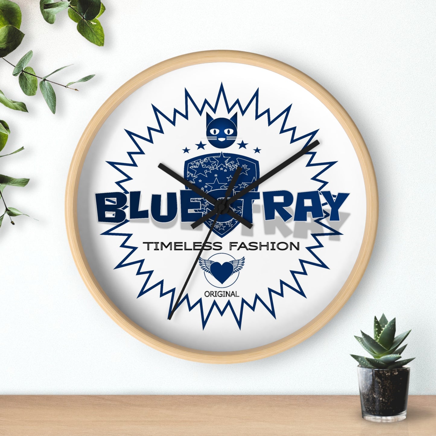 Bluestray Timeless Fashion Wall Clock — Modern Logo Decorative Clock